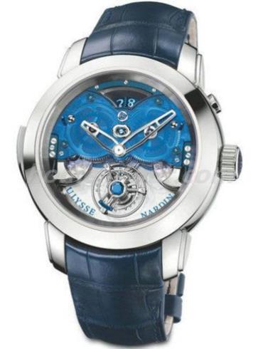 雅典9700-125男表珍贵独特机械腕表系列-蓝色表带/表径46mm