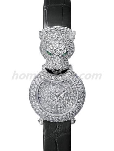 卡地亚HPI00767女表创意宝石腕表系列-黑色表带/表径36.65mm