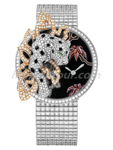 卡地亚HPI00913女表创意宝石腕表系列-银色表带/表径43mm