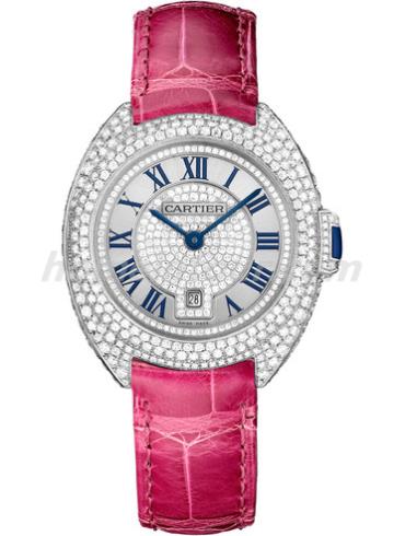 卡地亚WJCL0017女表Clé de Cartier系列-桃红色表带/表径34mm