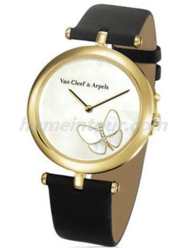 梵克雅宝VCARF52000女表Lady Arpels Papillon蝴蝶系列-黑色表带/表径36mm