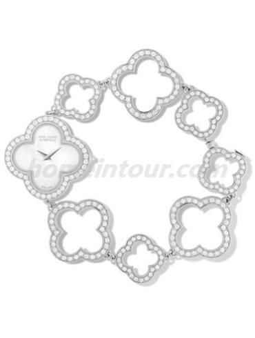 梵克雅宝VCARN5KB00女表Alhambra系列-白色表带/表径27x27 mm