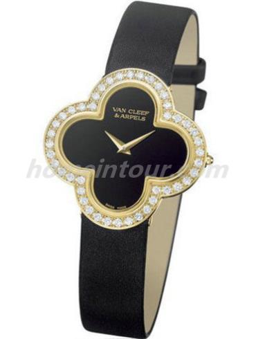 梵克雅宝VCARN5HZ00女表Alhambra系列-黑色表带/表径30x30mm