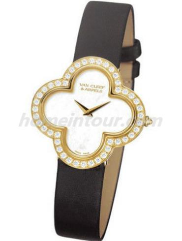 梵克雅宝VCARM95900女表Alhambra系列-黑色表带/表径27x27mm