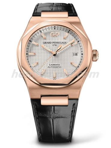 芝柏81005-52-132-BB6A男表Laureato桂冠系列-黑色表带/表径38mm