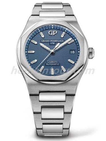 芝柏81005-11-431-11A男表Laureato桂冠系列-银色表带/表径38mm