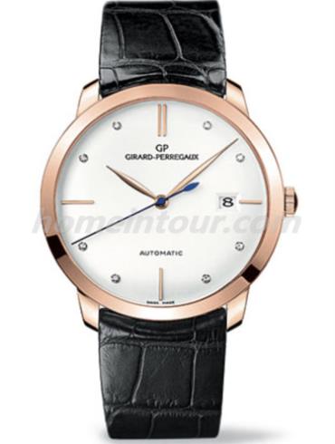 芝柏49525-52-1A1-BK6A男表GP 1966系列-黑色表带/表径40mm