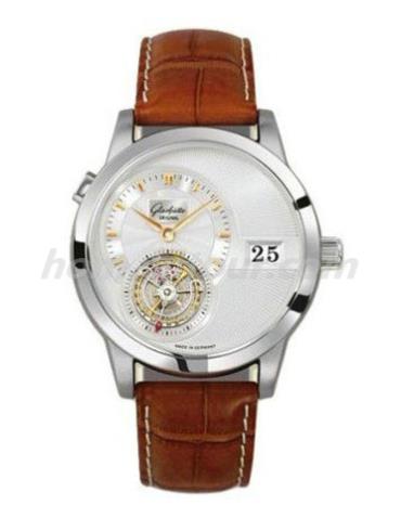 格拉苏蒂原创93-01-13-12-04男表Pano Classic 经典偏心系列-深棕色表带/表径39.4mm