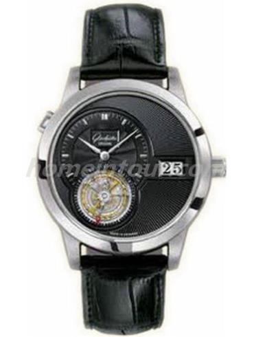 格拉苏蒂原创93-01-06-12-04男表Pano Classic 经典偏心系列-黑色表带/表径39.4mm