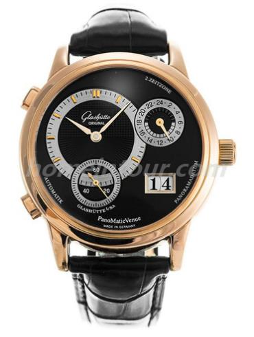 格拉苏蒂原创90-04-20-05-04男表Pano Classic 经典偏心系列-黑色表带/表径39.4mm