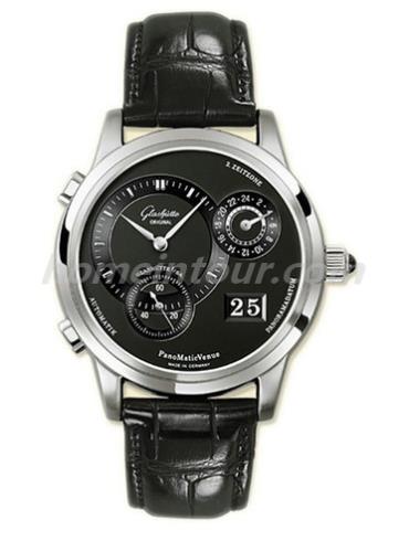 格拉苏蒂原创90-04-05-13-04男表Pano Classic 经典偏心系列-黑色表带/表径39.4mm