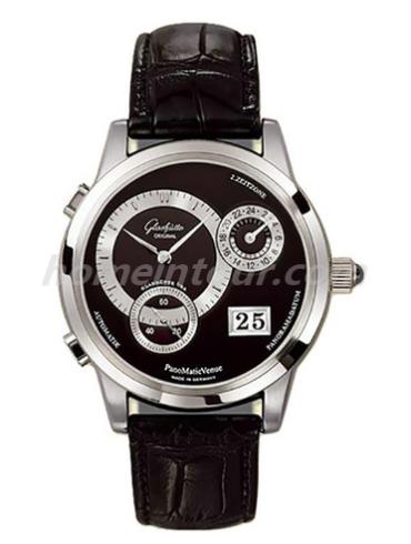 格拉苏蒂原创90-04-03-03-04男表Pano Classic 经典偏心系列-黑色表带/表径39.4mm