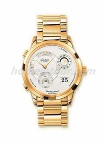 格拉苏蒂原创90-04-01-01-24男表Pano Classic 经典偏心系列-玫瑰金色表带/表径39.4mm