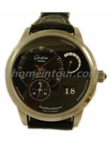 格拉苏蒂原创90-03-05-13-04男表Pano Classic 经典偏心系列-黑色表带/表径39.4mm