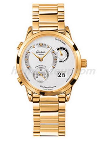 格拉苏蒂原创90-03-01-01-24男表Pano Classic 经典偏心系列-玫瑰金色表带/表径39.4mm