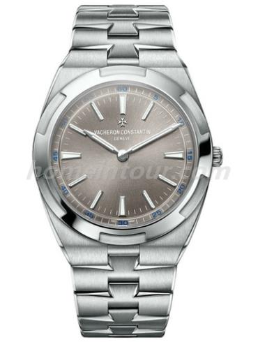 江诗丹顿2000V_120G-B122男表Overseas纵横四海系列-银色表带/表径40mm