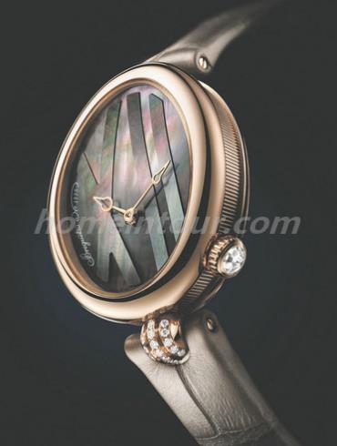 宝玑9808BR_5T_922.0D00女表Reine de Naples 那不勒斯王后系列-棕色表带/表径32.7 x 27.3mm