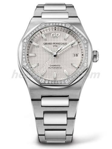 芝柏81005D11A131-11A男表Laureato桂冠系列-银色表带/表径38mm