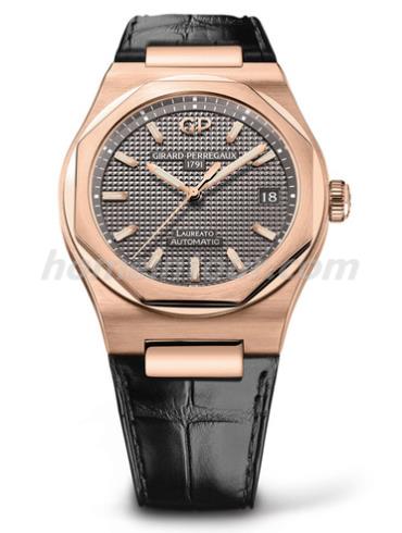 芝柏81005-52-232-BB6A男表Laureato桂冠系列-黑色表带/表径38mm