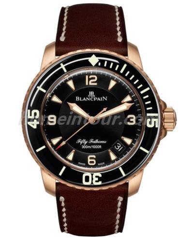 宝珀5015A-3630-63B男表五十噚系列-棕色表带/表径45mm