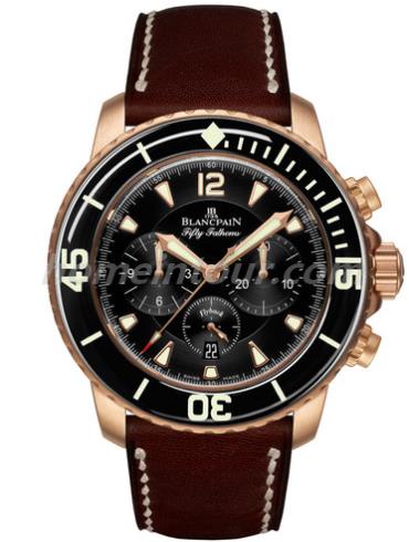 宝珀5085FA-3630-63B男表五十噚系列-棕色表带/表径45mm