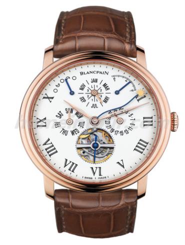 宝珀6638-3631-55B男表Villeret系列-棕色表带/表径42mm