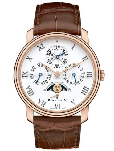 宝珀6659-3631-55B男表Villeret系列-棕色表带/表径42mm