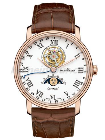 宝珀6622L-3631-55B男表Villeret系列-棕色表带/表径42mm