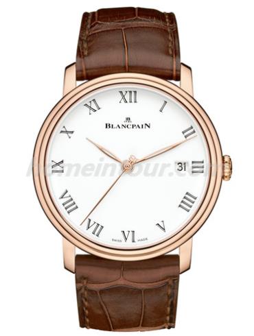 宝珀6630-3631-55B男表Villeret系列-棕色表带/表径42mm