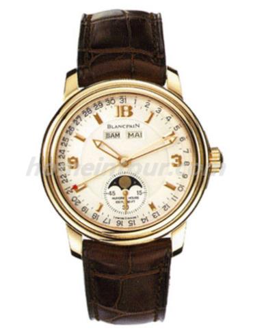 宝珀3563A-3642A-53B男表Léman领袖系列-棕色表带/表径38mm