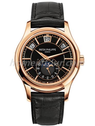 百达翡丽5205R-010男表复杂功能时计系列-黑色表带/表径40mm