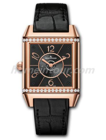 积家Q7052421女表Reverso翻转系列-黑色表带/表径42x28.8mm