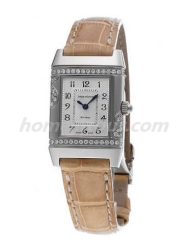 积家Q2653402女表Reverso翻转系列-米色表带/表径33x23.3mm