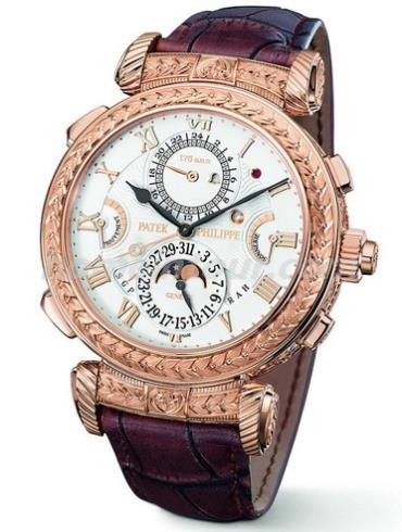 百达翡丽5175R-001男表175 周年纪念表款-棕色表带/表径47.4mm