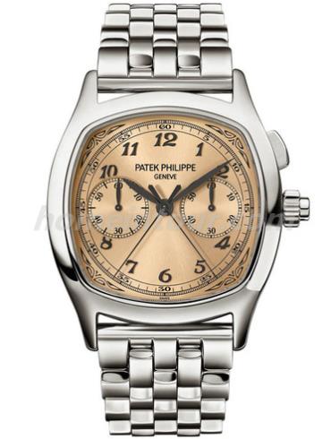 百达翡丽5950_1A-011男表超级复杂功能时计系列-银色表带/表径37*44.6mm