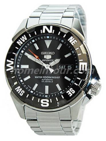 精工SNZE81J1男表Seiko 5系列-银色表带/表径43.3mm