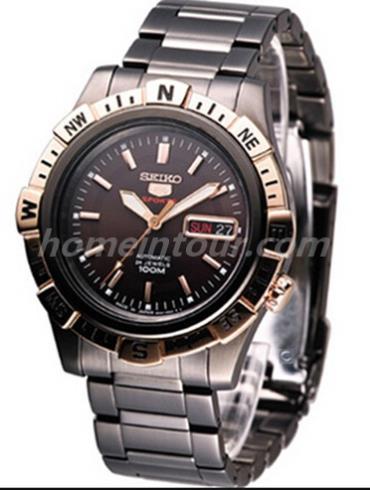 精工SRP148J1男表Seiko 5系列-银色表带/表径43mm