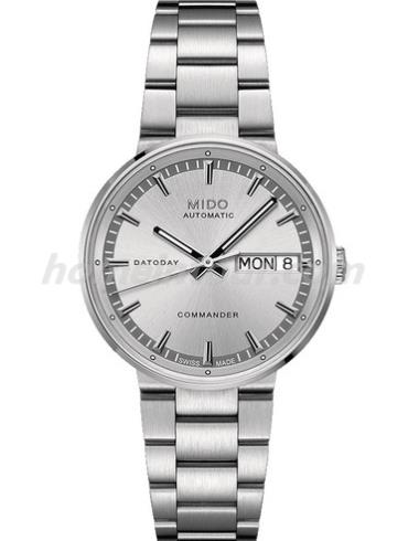 美度M014.230.11.031.00女表指挥官系列-银色表带/表径33mm