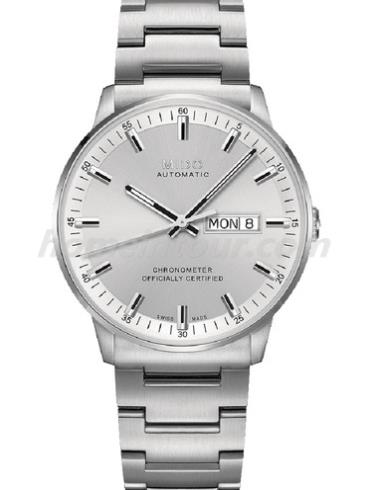 美度M021.431.11.031.00男表指挥官系列-银色表带/表径40mm