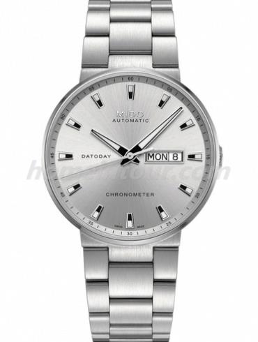 美度M021.431.11.031男表指挥官系列-银色表带/表径40mm