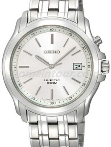 精工SKA487J1男表Kinetic系列-银色表带/表径39.5mm