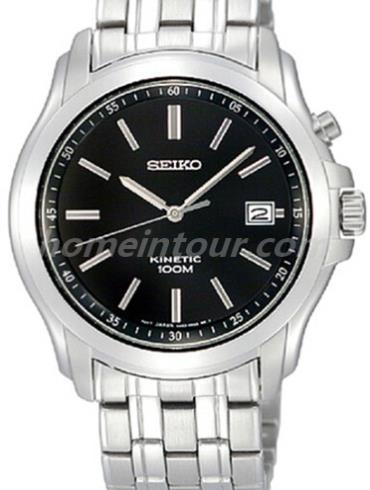 精工SKA489J1男表Kinetic系列-银色表带/表径39.5mm