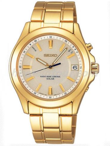 精工SBTM076J男表Solar系列-金色表带/表径38mm