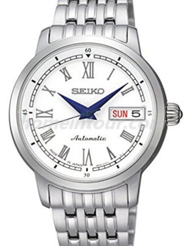 精工SRP391J1情侣表Presage系列-银色表带/表径34mm