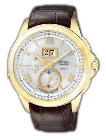 西铁城BT0006-01A男表万年历系列-深棕色表带/表径43mm