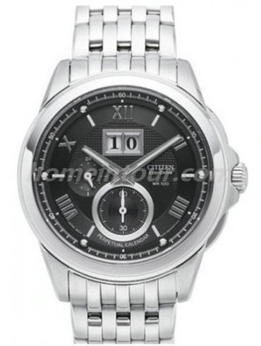 西铁城BT0001-63E男表万年历系列-银色表带/表径44.8mm