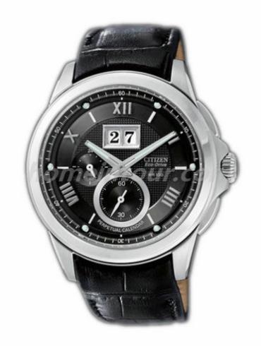 西铁城BT0001-12E男表万年历系列-银色表带/表径43mm