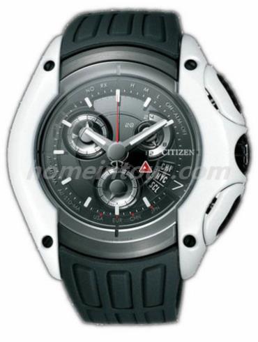 西铁城BY0030-04E男表商务休闲系列-黑色表带/表径49mm