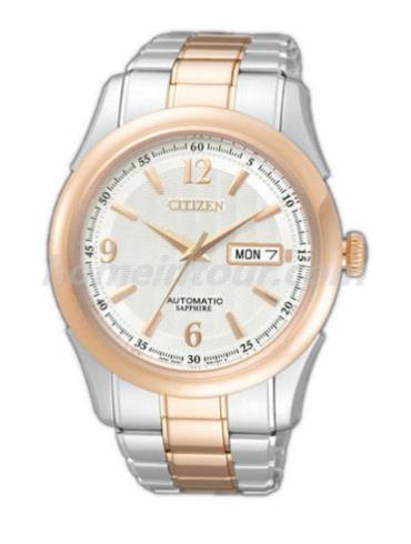 西铁城NH8314-52AB男表机械系列-间金色表带/表径40mm