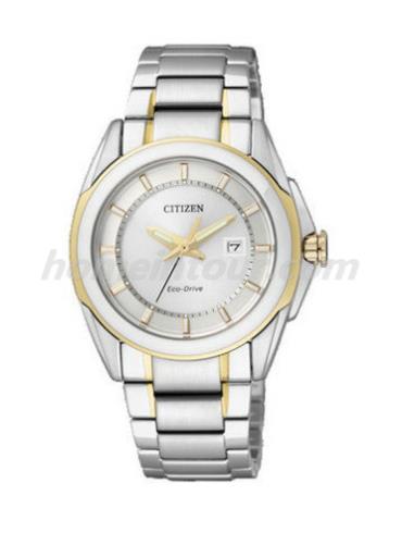 西铁城EW1515-51A女表光动能系列-间金色表带/表径31mm